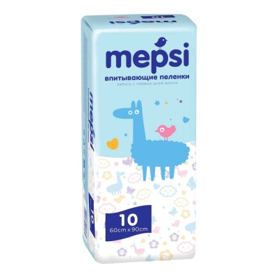 Пеленки детские впитывающие 60х90 10 шт Mepsi 1